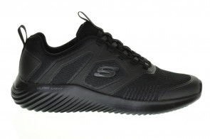 Skechers Volledig Zwarte Sneaker Elastische Veter Instapper